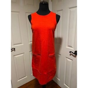 MADEWELL Red Sleeveless Zipper Pocket Short Shift Dress Size Small